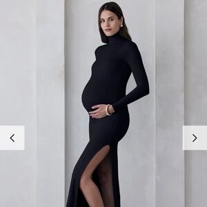 Elegant Black Bumpsuit Monica Maternity Maxi Dress